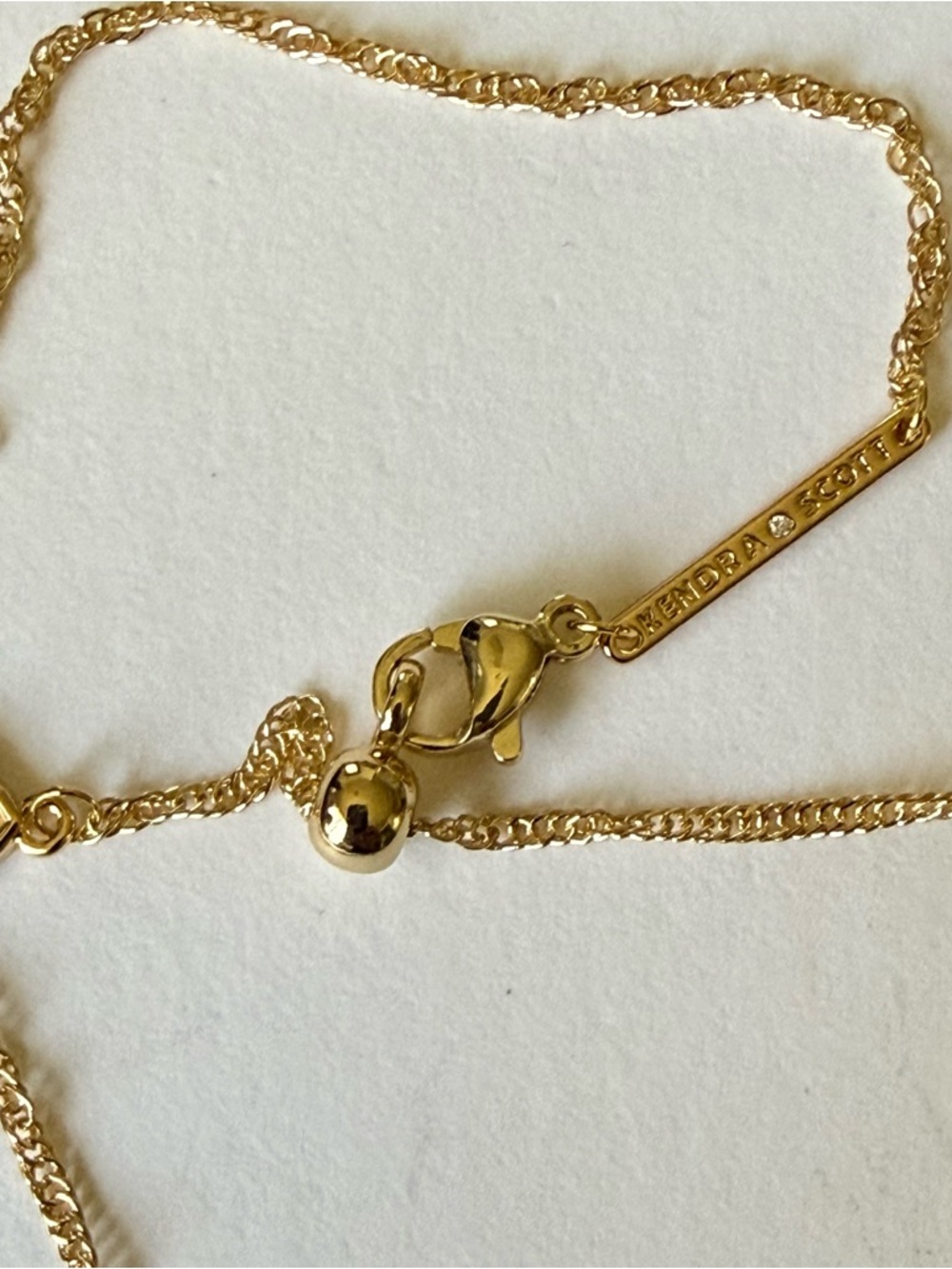 Kendra Scott Bow Necklace pink/ Gold tone 16” - Picture 6 of 6
